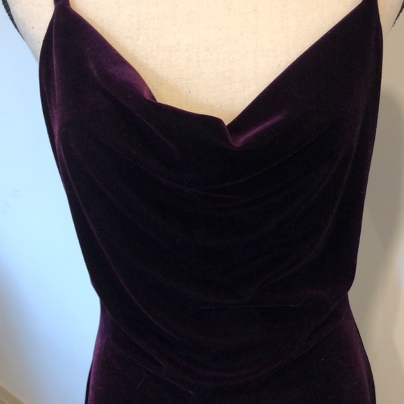 la vie en rose velvet dress burgundy purple mini with faux diamond strap  SZ S - Picture 3 of 9